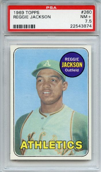 1969 Topps 260 Reggie Jackson RC PSA NM+ 7.5