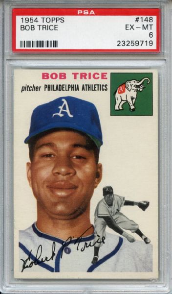 1954 Topps 148 Bob Trice PSA EX-MT 6