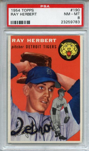 1954 Topps 190 Ray Herbert PSA NM-MT 8