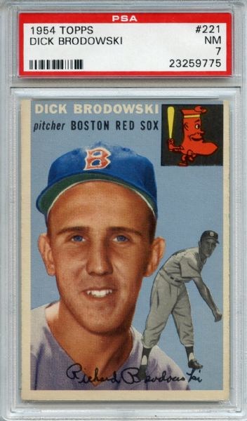 1954 Topps 221 Dick Brodowski PSA NM 7