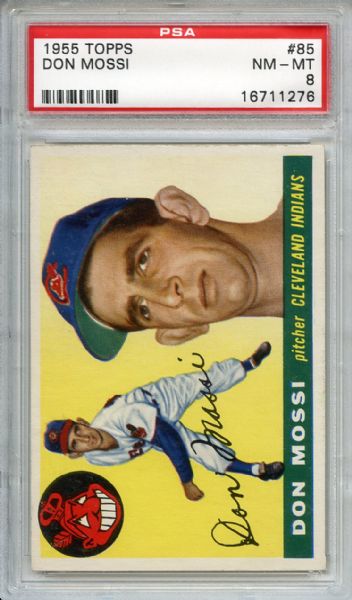 1955 Topps 85 Don Mossi PSA NM-MT 8