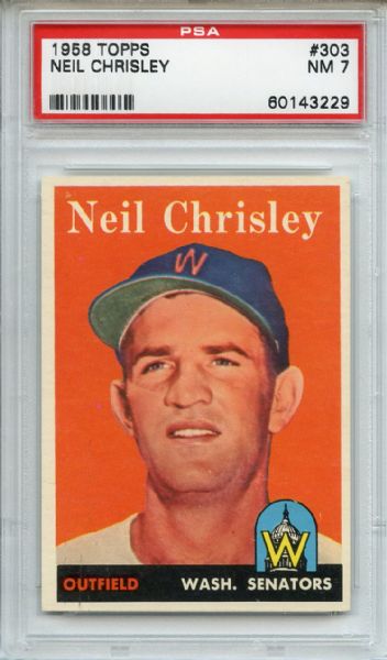1958 Topps 303 Neil Chrisley PSA NM 7