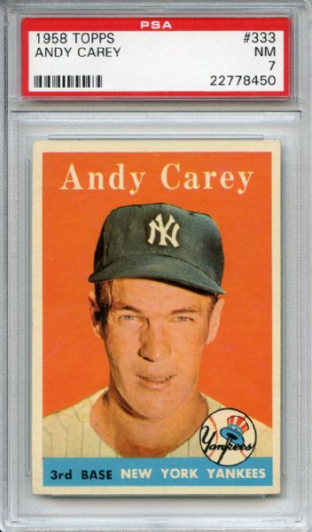 1958 Topps 333 Andy Carey PSA NM 7