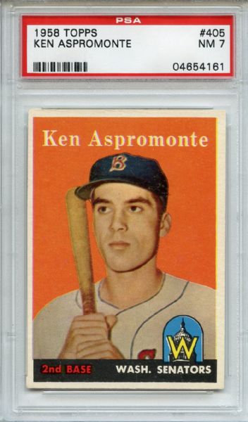1958 Topps 405 Ken Aspromonte PSA NM 7