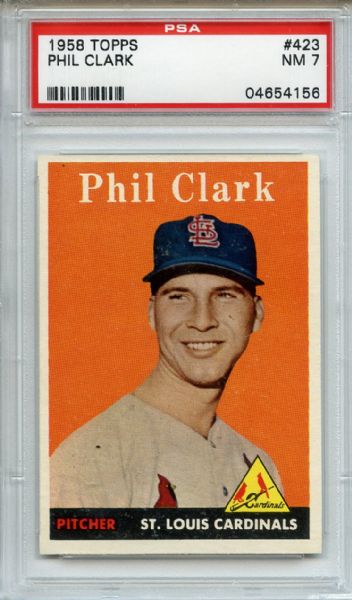 1958 Topps 423 Phil Clark PSA NM 7