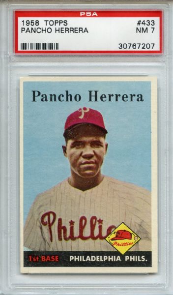 1958 Topps 433 Pancho Herrera PSA NM 7