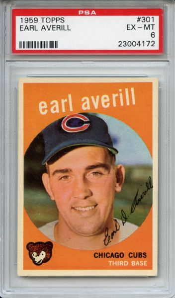 1959 Topps 301 Earl Averill PSA EX-MT 6