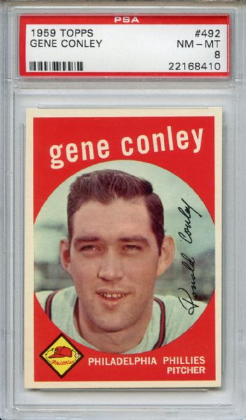 1959 Topps 492 Gene Conley PSA NM-MT 8