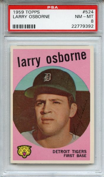 1959 Topps 524 Larry Osborne PSA NM-MT 8