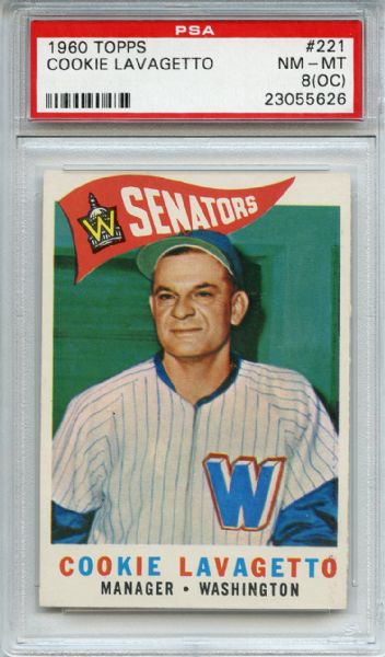1960 Topps 221 Cookie Lavagetto PSA NM-MT 8 (OC)