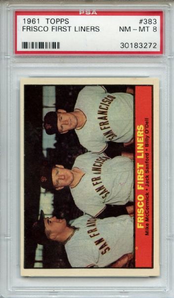 1961 Topps 383 Frisco First Liners PSA NM-MT 8