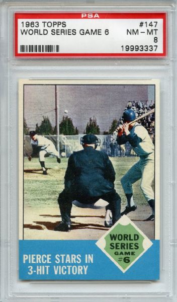 1963 Topps 147 World Series Game 6 PSA NM-MT 8