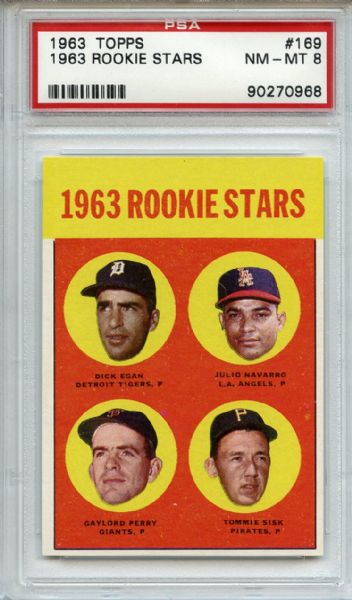1963 Topps 169 Gaylord Perry PSA NM-MT 8