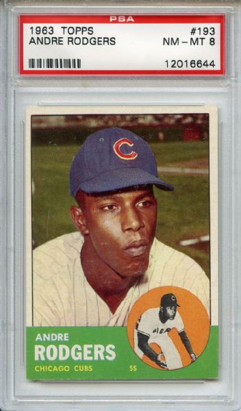 1963 Topps 193 Andre Rogers PSA NM-MT 8