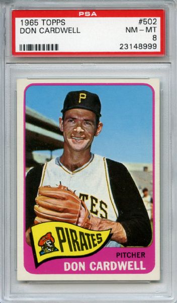 1965 Topps 502 Don Cardwell PSA NM-MT 8