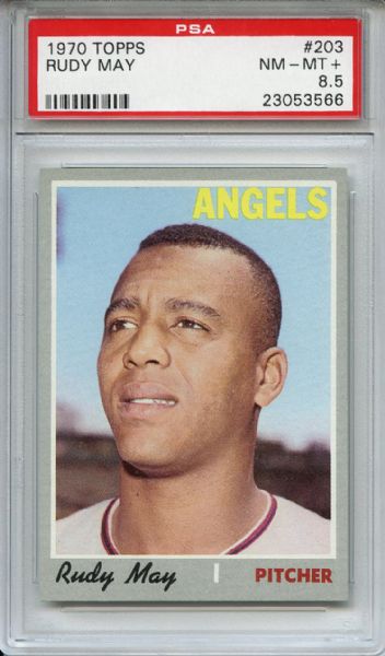 1970 Topps 203 Rudy May PSA NM-MT+ 8.5