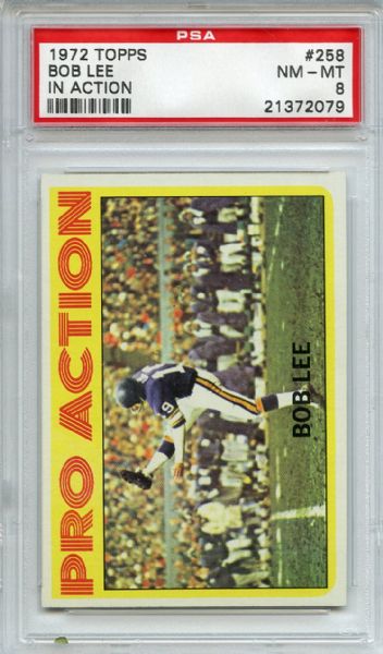 1972 Topps 258 Bob Lee In Action PSA NM-MT 8