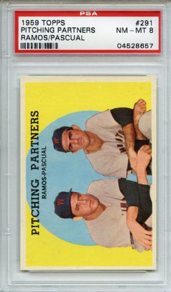1959 Topps 291 Pitching Partners PSA NM-MT 8