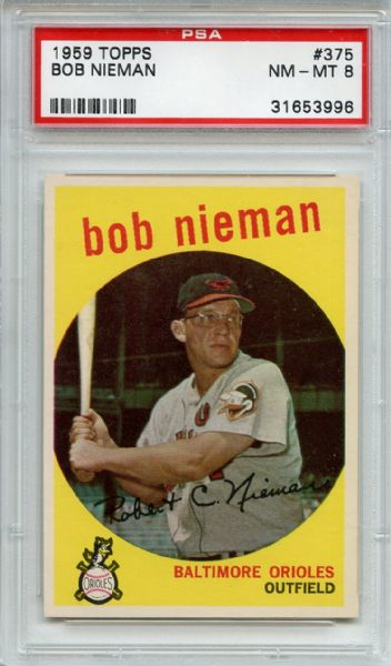 1959 Topps 375 Bob Nieman PSA NM-MT 8