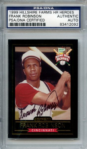 Frank Robinson Signed 1999 Hillshire Farms Heroes Card PSA/DNA