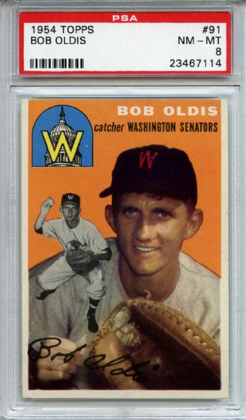 1954 Topps 91 Bob Oldis PSA NM-MT 8