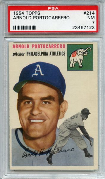 1954 Topps 214 Arnold Portocarrero PSA NM 7