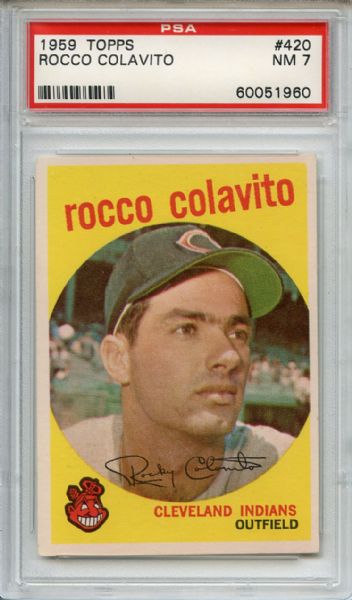 1959 Topps 420 Rocky Colavito PSA NM 7