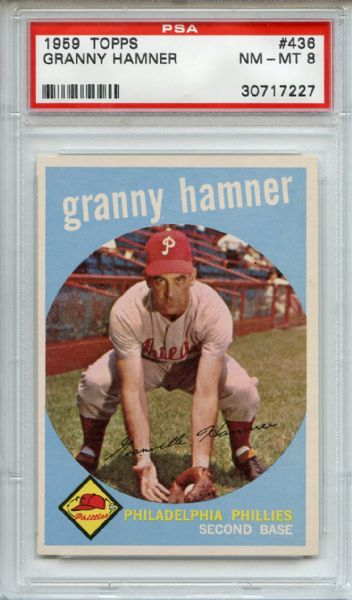 1959 Topps 436 Granny Hamner PSA NM-MT 8