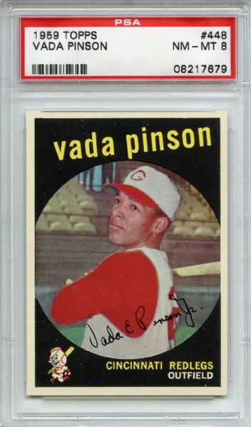1959 Topps 448 Vada Pinson PSA NM-MT 8