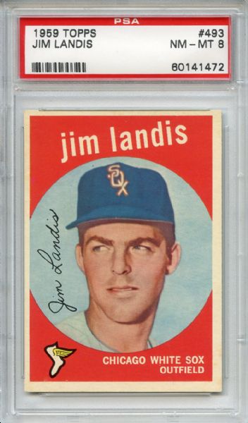 1959 Topps 493 Jim Landis PSA NM-MT 8