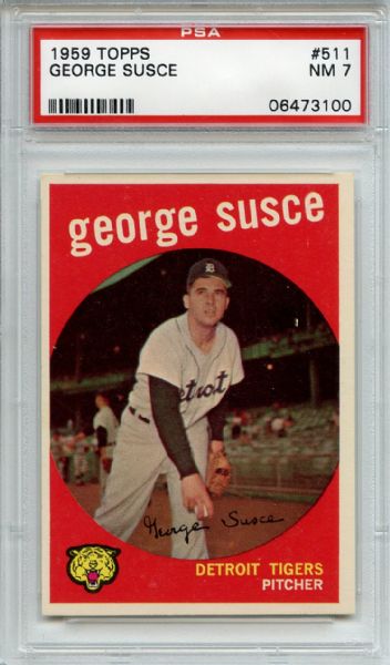 1959 Topps 511 George Susce PSA NM 7