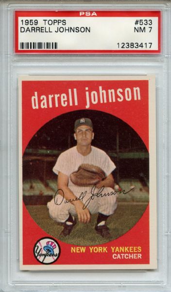 1959 Topps 533 Darrell Johnson PSA NM 7