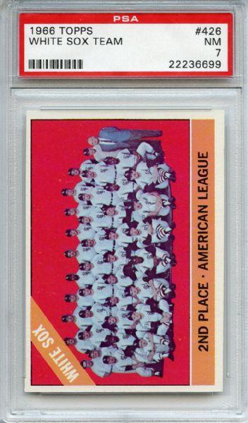 1966 Topps 426 Chicago White Sox Team PSA NM 7