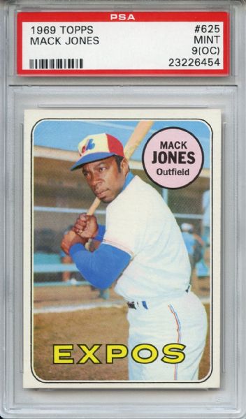 1969 Topps 625 Mack Jones PSA MINT 9 (OC)