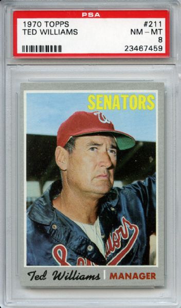 1970 Topps 211 Ted Williams PSA NM-MT 8