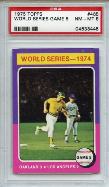 1975 Topps 465 World Series Game 5 PSA NM-MT 8