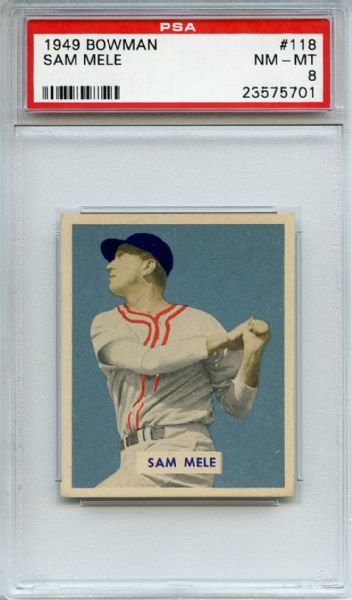 1949 Bowman 118 Sam Mele PSA NM-MT 8