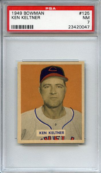 1949 Bowman 125 Ken Keltner PSA NM 7