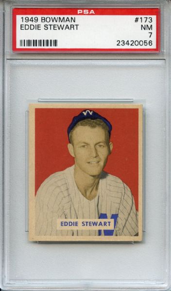 1949 Bowman 173 Eddie Stewart PSA NM 7