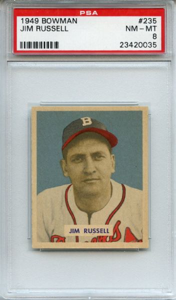 1949 Bowman 235 Jim Russell PSA NM-MT 8