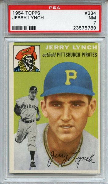 1954 Topps 234 Jerry Lynch PSA NM 7