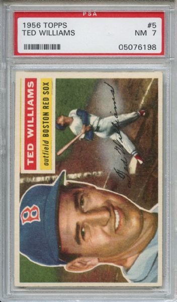 1956 Topps 5 Ted Williams PSA NM 7