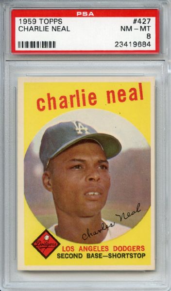 1959 Topps 427 Charlie Neal PSA NM-MT 8