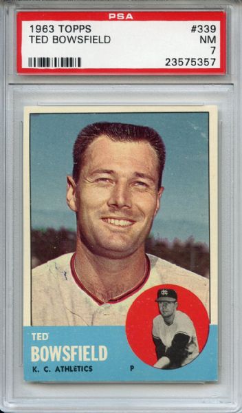 1963 Topps 339 Ted Bowsfield PSA NM 7