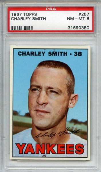 1967 Topps 257 Charley Smith PSA NM-MT 8