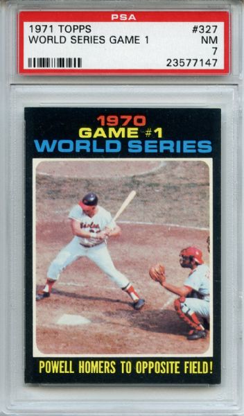1971 Topps 327 World Series Game 1 PSA NM 7