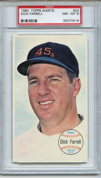 1964 Topps Giants 22 Dick Farrell PSA NM-MT 8