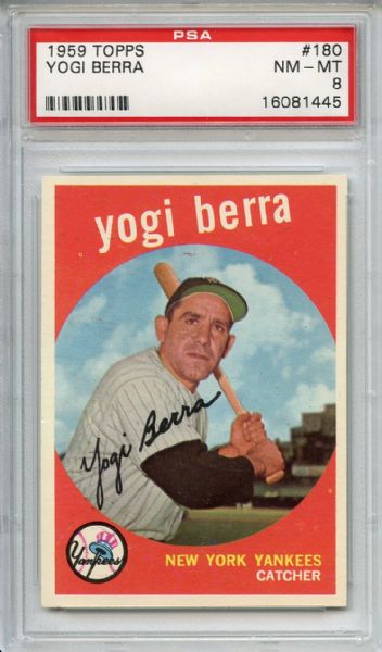 1959 Topps 180 Yogi Berra PSA NM-MT 8