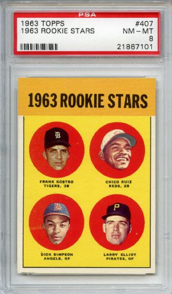 1963 Topps 407 Rookie Stars PSA NM-MT 8
