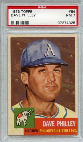 1953 Topps 64 Dave Philley PSA NM 7